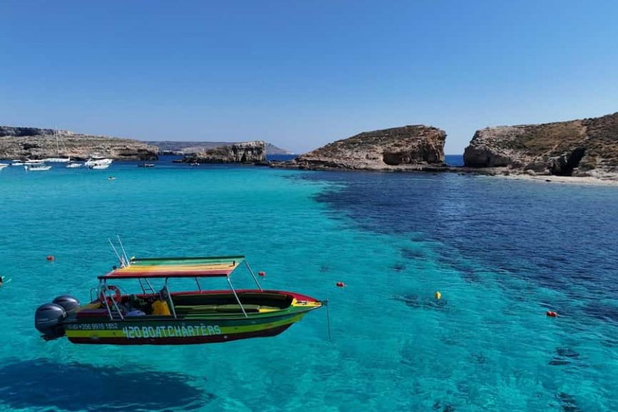 Mellieha / Gozo: Blue Lagoon, Comino & Crystal Lagoon Private Speed Boat Trip