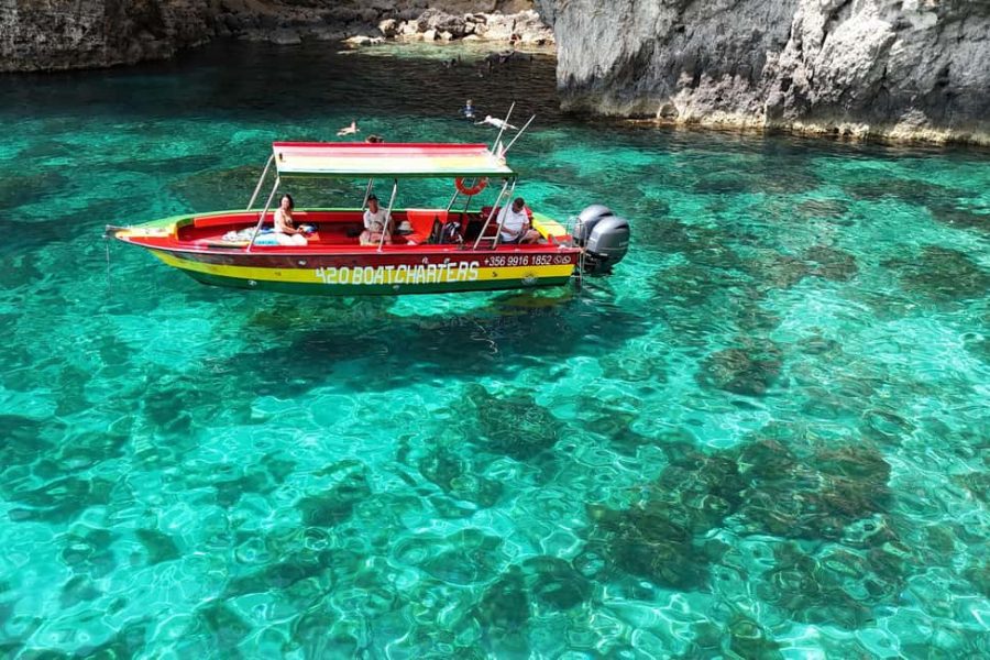 Mellieha / Gozo: Blue Lagoon, Malta, Crystal Lagoon, Caves, Private Boat Trip