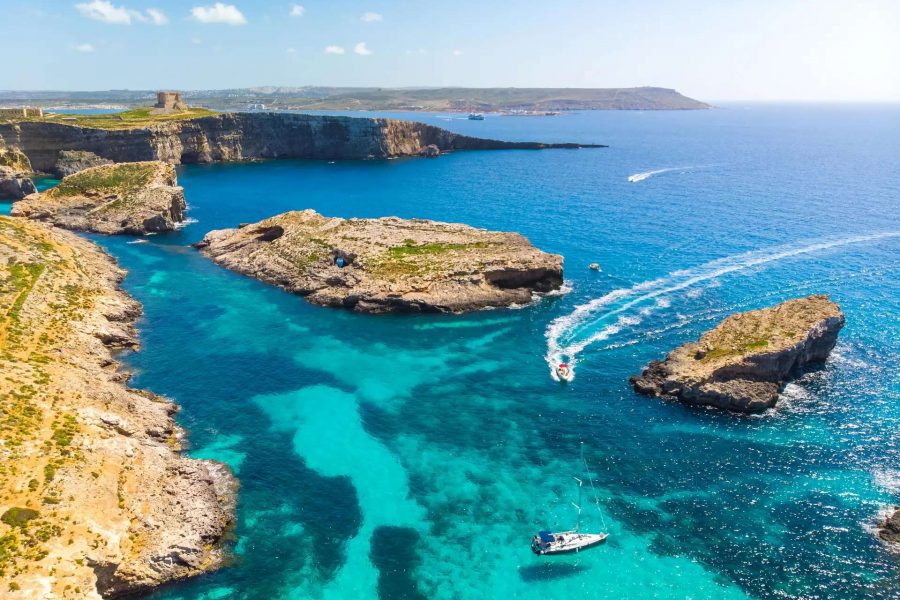 Mellieha: Roundtrip Boat Trip Ferry to Comino Blue Lagoon w/Gozo Option